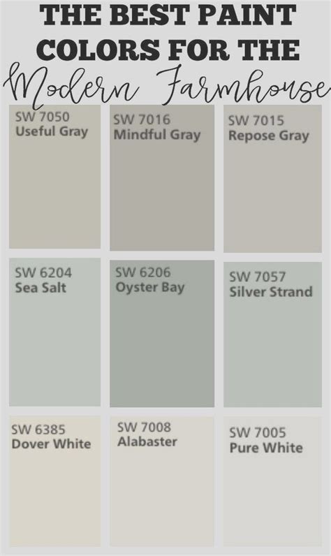 The Best Paint Colors For The Modern Farmhouse House With Text