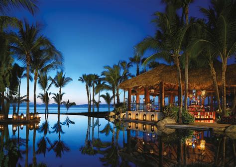 Evening Swimming Pool Palm Trees Resort Sea Beach Reflection Artificial