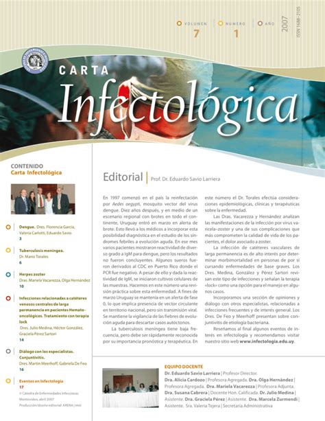 Carta Infectológica 2007 Cátedra De Enfermedades Infecciosas