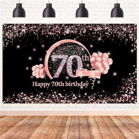 70th Birthday Banner Decorations Backdrop For Women Extra Etsy