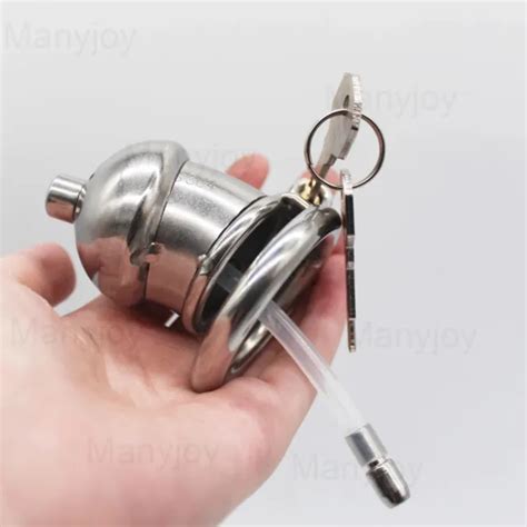 Design Chastity Cage Male Chastity Device With Tube Plug Stainless Steel Bdsm Us Picclick