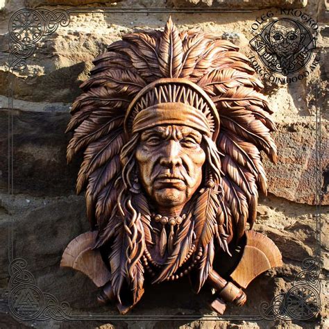Indian Chief Carving