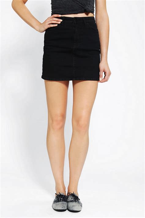 Urban Outfitters Bdg Denim Mini Skirt In Black Lyst
