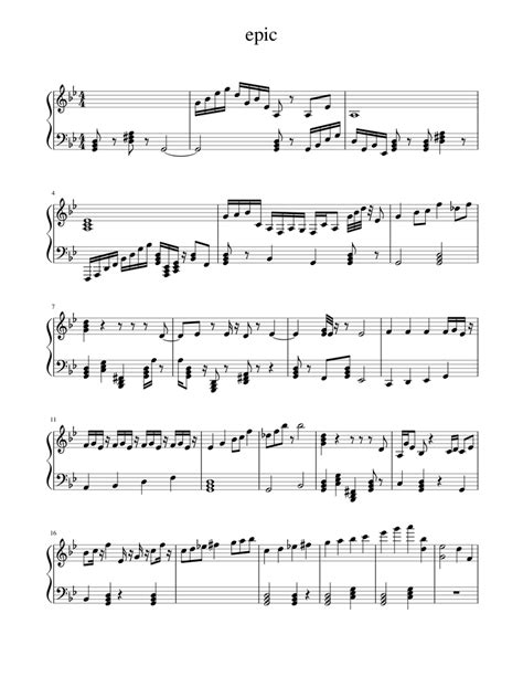 Most Epic Song Ever Sheet Music For Piano Solo