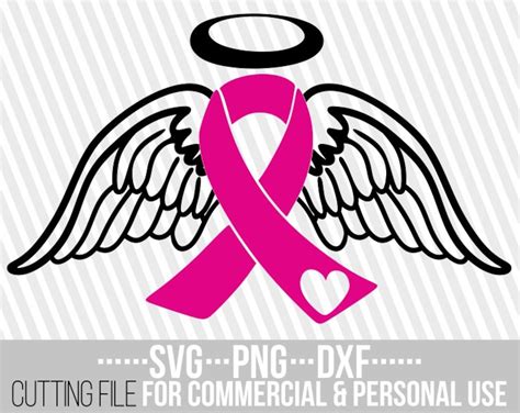 Angel Wings Svg Breast Cancer Pink Ribbon Svg Awareness Etsy