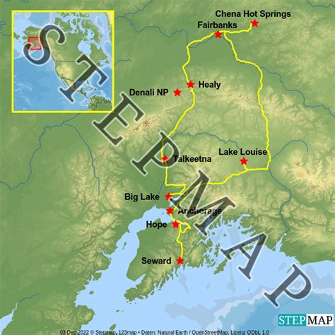 Stepmap Alaska Landkarte Für Nordamerika