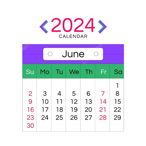 Gambar Kalender Juni 2024 Kalender Meja Gaya Pink Sed