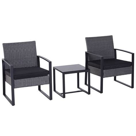 Shop with confidence on ebay! Outsunny 3 Pieces Rattan Patio Sets Bistro Table Set ...