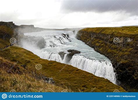 Gullfoss Waterfall During Autumn Golden Circle Iceland Stock Photo