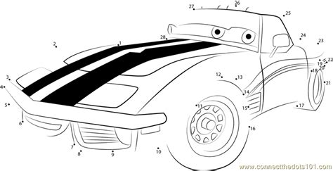 Cars Disney Dot To Dot Printable Worksheet Connect The Dots