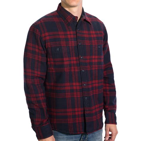 Gant C Campus Flannel Shirt Jacket Quilted Lining For Men