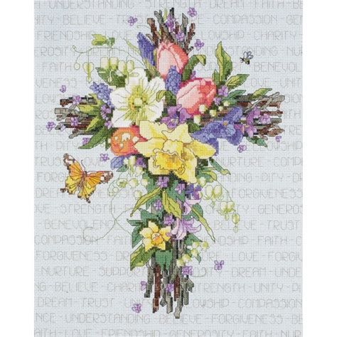 Janlynn Spring Floral Cross Stitch Kit - Overstock - 6203667