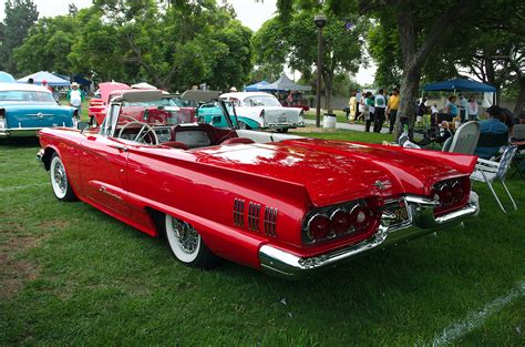 1960 Ford Thunderbird Convertible With Top Down Red Lh Rear Ford