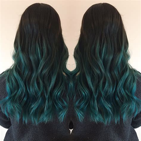 Black And Teal Ombre Hair