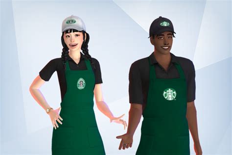 Mod The Sims Starbucks Coffee Uniforms Cap