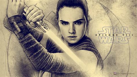 Star Wars The Last Jedi Rey Lightsaber Art 4K 3698