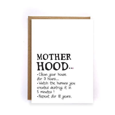 Mothers Day From Daughter Funny Mothers Day Motherhood Card Mom