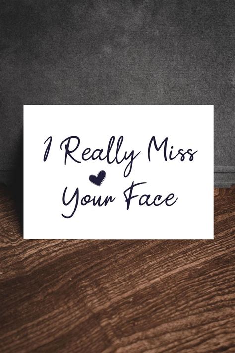 I Really Miss Your Face Card Long Distance Card Friendship Etsy In