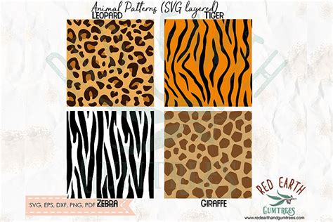 Safari Animals Cheetah Leopard Zebra Pattern Svg Layered 277420 Cut