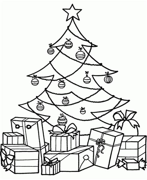 This one leans in the wind. Christmas Tree With Presents Coloring Page - Coloring Home