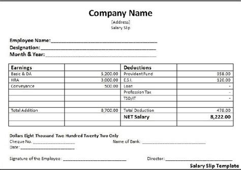 28 Salary Slip Templates Payslips In 1 Click Word Excel Samples