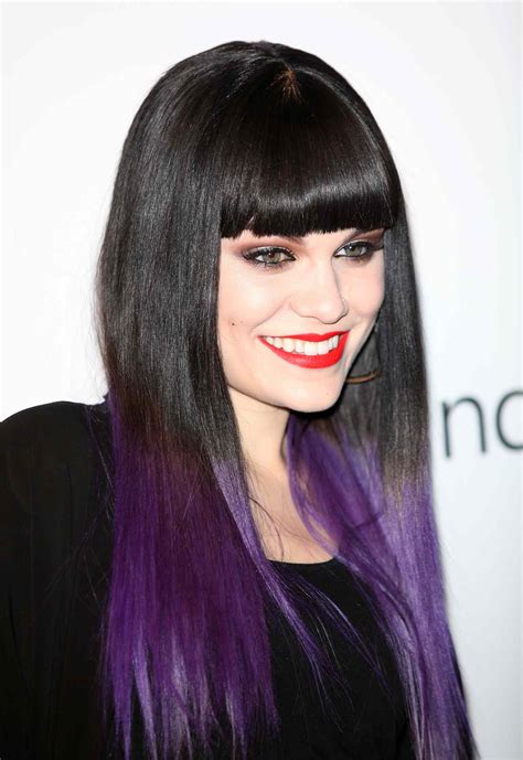 black hair purple dip dye