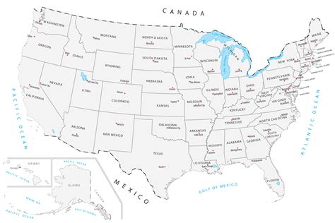 50 States Map With Capitals Map 2023