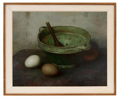 Henk Bos Paintings For Sale Still Life With Colander And Eggs
