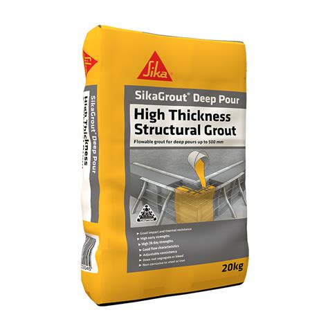 At 2 c and 95% r.h. SIKA® GROUT DEEP POUR - Sika Retail Australia DIY