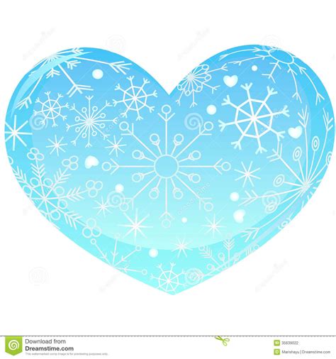Heart With Snowflakes Stock Vector Image Of Shape Circle