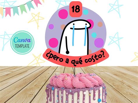 Flork Cake Topper Imprimible Cumpleaños Pero A Que Costo Meme Etsy España