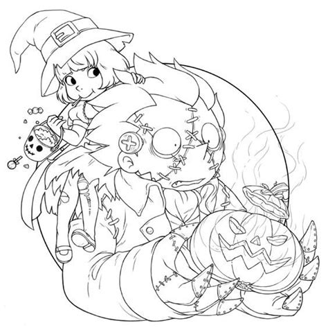 Halloween Lineart By Loppi Fandom Drawing Anime Halloween Coloring