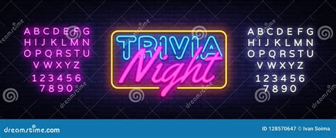 Trivia Night Neon Sign Vector Quiz Time Design Template Neon Sign