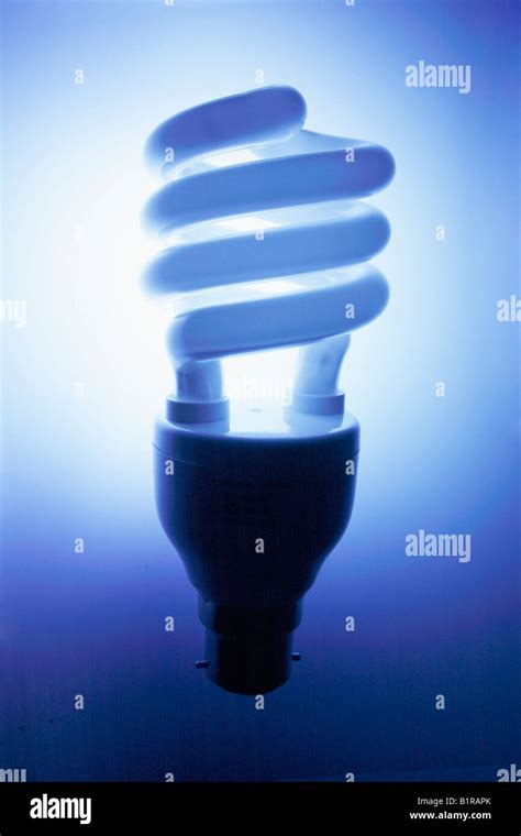 Compact Fluorescent Bulb With Blue Tone Stock Photo Alamy