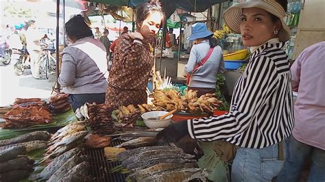 Food products not commonly found at your local groceries. Ready Food At Boeung Trabaek Market - Grilled Meat, Fishes ...