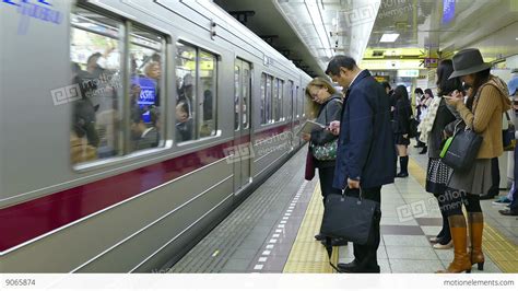 Rush Hour People Commuters Traveling In Subway Train Station Tokyo Stock Video Footage