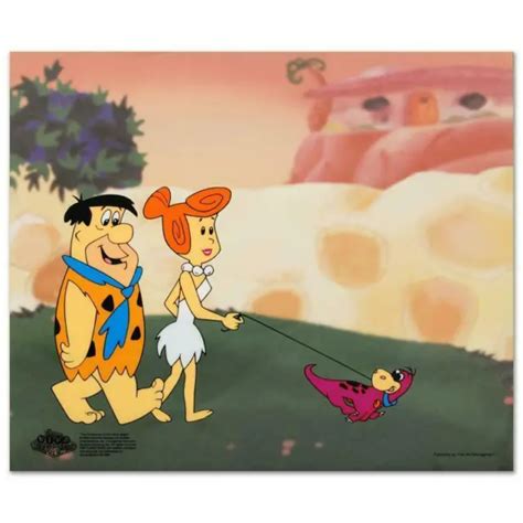 Hanna Barbera Andthe Flintstones Walking Dino Sericel Cel Animation Art
