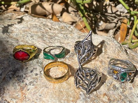 Lord Of The Rings Elven Ring Lot Of 8 T Set Lotr Hobbit Etsy