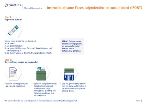 Afname Instructie Feces Calprotectine Occult Bloed IFOBT