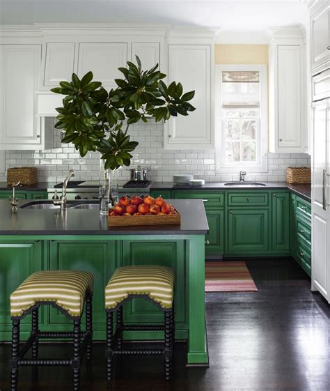 Pin By Melissa Colgan On Kitchens Green Kitchen Cabinets Green