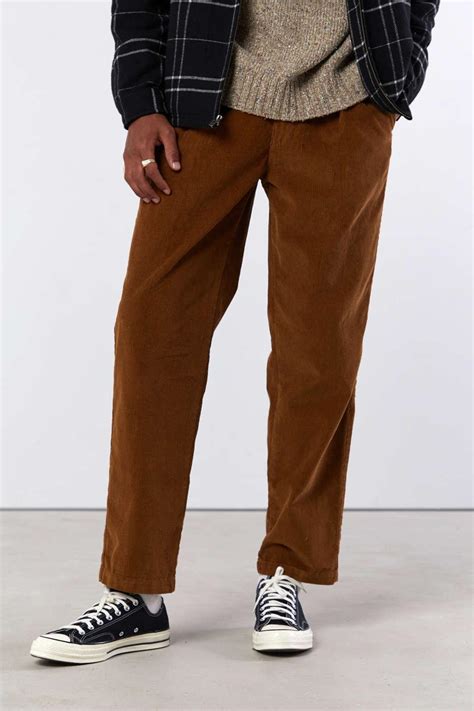 Urban Outfitters Uo Double Pleated Corduroy Pant In Brown For Men Lyst