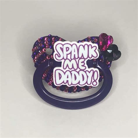 Spank Me Daddy Heart And Paddle Deco Pacifier ⋆ Abdl Company