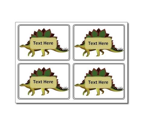 Dinosaur Stegosaurus Themed Registration Name Cards Name Cards