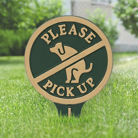 Please Pick Up No Dog Poop Yardlawn Sign Greengold