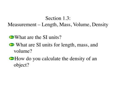 Ch 13 Si Units Measuring Mass Volume Densitypdf