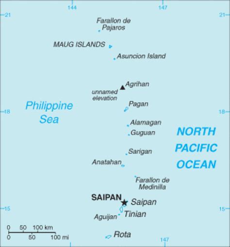 Northern Mariana Islands Map Terrain Area And Outline Maps Of