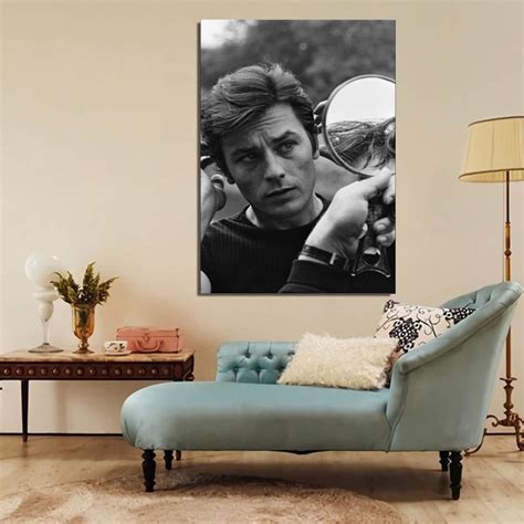 Alain Delon Movie Star Poster Canvas Painting Wall Art Poster Etsy