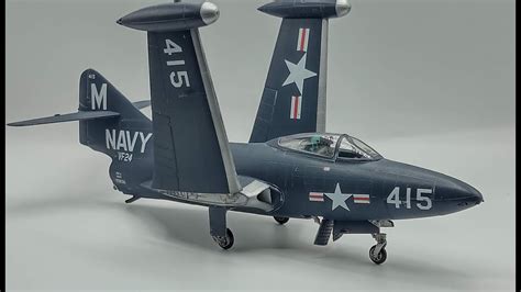 Us Navy Grumman F9f Panther Trumpeter 148 Model Build Youtube