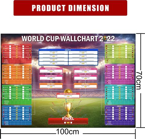 Buy World Cup Wallchart 2022 Qatar 2022 World Soccer Football Cup Game