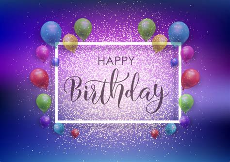 Happy Birthday Background With Balloons And Glitter Vector